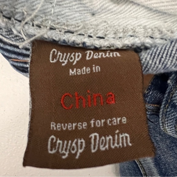 Crysp Denim Jeans Mens 36 Medium Wash Skinny Fit Distressed Patched Zippers - Picture 5 of 15